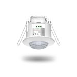 TobeBright Pir Sensor Indoor 360 Degree Infrared Presence Sensor, Recessed Ceiling Flush Mounted Occupancy Pir Light Switch With Adjustable Timer And Pir Motion Sensor LUX Control 1200/300W 240V