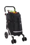Hoppa 74L Lightweight Foldable Shopping Trolley on – Hard-Wearing Trolley Cart - Storage Trolly on – Sturdy 6 Wheels Collapsable Grocery Trolley Cart on Wheels (ST101-26)