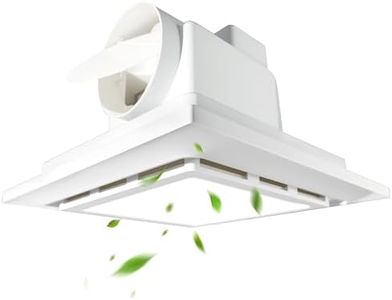 Yue Feng Bathroom Exhaust Fan with Light, 11.8 inch Panel Bathroom Ventilation Fan with 12W LED Light, 120 CFM 1.0 Sones Low Noise, 4 Inch Duct Quiet Square Fan for Home Bath Restroom Hotel Office