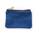 Hibate Small Canvas Coin Purse Holder Wallet Zip Pouch Money Purses Bag for Women Men Kids (Blue)