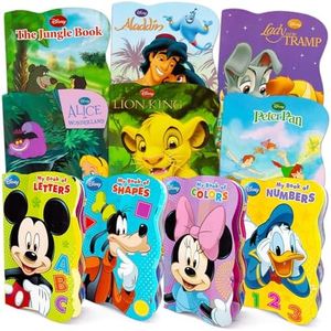 Disney Mickey Mouse Bedtime Stories 10 Book Bundle for Toddlers 1-3 - Disney Board Books for Kids Featuring Mickey, Minnie, Lion King, and More