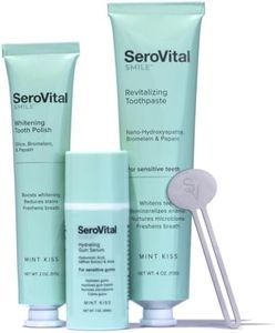SeroVital Smile Radiant Smile Care Kit – Nano-Hydroxyapatite Toothpaste, Whitening Polish, Hydrating Gum Serum, Formulated Without Fluoride, for Sensitive Teeth –– Mint Kiss