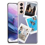 Personalised Phone Case for Samsung Galaxy S5 - Collage Photo Your Own Style Image Custom Design Clear Soft Gel Rubber Phone Cover - Three Photo