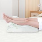 Luxdream Leg Elevation Pillow Foam Bolster Pillow Leg Raiser Support Bamboo Cover