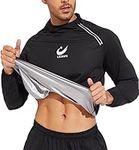 LAZAWG Sauna Jacket for Men Long Sleeves Short Side Zip Sauna Suit Exercise Sweat Suits