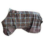 Goliath Regular-Neck Equine Turnout Blanket – Beige and Blue Plaid, Waterproof, Windproof, 600D Fabric, 300gm Insulation, Adjustable Features. Sizing for Miniatures, Ponies & Horses (63")