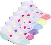 PUMA Kids' 6 Pairs Low Cut Socks, Bright Combo, 7-8.5