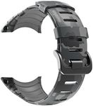 patrohoo Bands for Suunto Core Strap, Rubber Replacement Watch band for Suunto Core SS014993000,Grey Camouflage