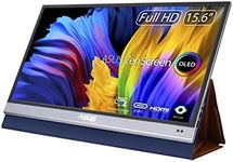 ASUS ZenScreen OLED 15.6” 1080P Portable Monitor (MQ16AH) - Full HD, 100% DCI-P3, 1ms, Delta E < 2, HDR-10, Eye Care, USB Type-C, Mini HDMI, Proximity Sensor