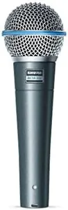 Shure BETA 58A Vocal Microphone - Single Element Supercardioid Dynamic Mic for Stage and Studio, Includes A25D Adjustable Stand Adapter, 5/8” to 3/8” (Euro) Thread Adapter and Storage Bag