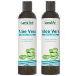 Aloe Vera Topical Gel Sunburn Relief - Soothing, Moisturizer, After Sun - for Face, Body, Hair - Made from 100% Pure Organic Cold Pressed Aloe Vera Gel For Face - with Vitamin C - Made in Canada (240 g (Pack of 2)