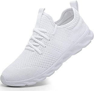 Damyuan Mens Lightweight Athletic Running Walking Gym Shoes Casual Sports Shoes Fashion Sneakers Walking Shoes, White, 8.5