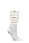 HEAT HOLDERS Ladies Lounge Cosy Slouch Socks Pack of 1 (Hydra Cream/Silver, 4-8)