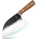 S.B. ANJALI SHALU BHAI Chef Knife 8-inch,Meat Sushi Cutting Cleaver Knife High Carbon Steel Knife Hand Forged Japanese Butcher Kitchen knives for Home Restaurant (8'' Cleaver Knife)