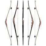 58" Traditional Longbow 20-50 Lbs One Piece Wood Long Bow Right/Left Hand Recurve Bow for Beginner Women Teens (40 Lbs, only bow/right handed)