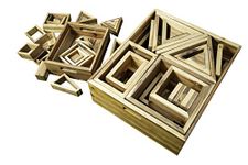 Craftplay GIANT Wooden building blocks | 26 blocks in easy carry storage crate | Construction blocks for kids indoor/outdoor use