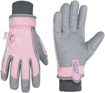 HANDLANDY Winter Insulated Work Gloves, 3M Thinsulate Thermal Water-Resistant Gloves for Men Women Touch Screen, Warm Ski Snowboard Cold Weather Gloves (Pink Grey, Small)