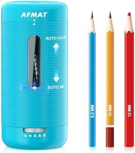 AFMAT Electric Pencil Sharpener, Fully Automatic Pencil Sharpener, Auto in & Out, Rechargeable Hands-Free Sharpeners for Jumbo & Colored Pencils (6.5-12mm), Portable for Home/Classroom/Office PSC2