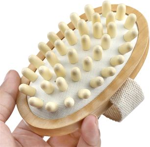 Natural Wooden Hand-Held Massager Body Brush Cellulite Reduction, Lymphatic Drainage Massager Brush, Spa Bath Wood Massager for Women, Men, Girls