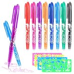 DUTIFUL Erasable Pens Rub Out Pens Eraser Pen Erasable Gel Pens Erasable Pen with Painting Template 0.5mm Tip Rub Out Pens Erasable Ballpoint Pen for Kids Adults School Office Stationery Supplies