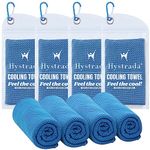 Hystrada 4 Pack Cooling Towels 40" x 12"-Cooling Scarf, Cold snap Cooling Towel for Instant Cooling Relief for All Physical Activities:Golf, Fitness, Camping, Hiking, Yoga, Pilates