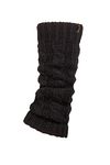 Elle Ladies 1 Pair Chunky Cable Knit Leg Warmers - Black One Size