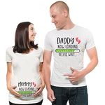 iberry's Cotton Couple Regular Fit Tshirt Matching Maternity Tshirt For Women And Men|Maternity Couple Tshirt For Photoshoot|Maternity Dresses For Pregnancy, White