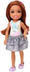 Barbie Club Chelsea Brunette Doll with Skirt and T-Shirt Gift Toy for Girls and Boys 3+ Years (Mattel GHV63)