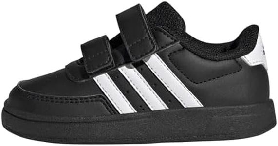 adidas Breaknet Lifestyle Court Two-strap Hook-and-loop, Scarpe da Ginnastica Unisex - Bimbi 0-24, Core Black Ftwr White Ftwr White, 19 EU