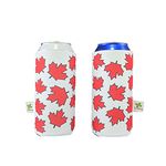 Foretra – Canada Maple Leaves – Neoprene Can Cooler Sleeve Set for 16 oz “Tallboy” Cans 4 Pack