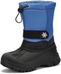 koppu Boys Girls Snow Boots Kids' Waterproof Snow Boots for Winter Slip Resistant Cold Weather Shoes(Little 13.5) blue