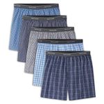 Fruit of the Loom mens Comfort Casual Boxer Shorts, Blues, Medium US