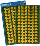 AVERY Zweckform 144 Stickers Christmas Stars Gold (Made in Germany, Christmas Stickers, Glossy Paper, Self-Adhesive Christmas Decoration for Cards, Gifts, Bags) 2 Sheets / 72 Star Stickers, 52805