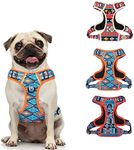 CollarDirect No Pull Reflective Dog Harness with Handle and Front Clip, Adjustible Soft Padded Vest for Small to Large Dogs Training and Walk (Size S, Pattern PT3)