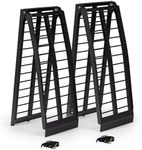 Titan Ramps 8 FT HD Arched ATV/UTV Loading Ramps, Pair Black Aluminum Folding, Rated 1000 LB, All Terrain Portable, Safety Straps Included