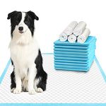 Qpets® Pack of 50 Pee Pads for Dogs, Bamboo Charcoal Deodorization Training Pads for Dogs, Strong Water Absorption Dog Pee Pads, Soft and Light Puppy Dog Training Pad(45 * 60CM)