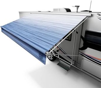 RV Awning Fabric Replacement 15ft – Camper Awning Replacement, 19.5oz Heat-Sealed Vinyl, UV & Weatherproof, Sunproof, Universal Outdoor Canopy for RVs, Campers, Trailers & More – Heavy-Duty