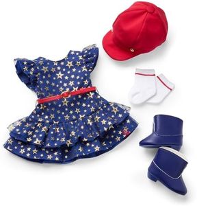 American Girl Team AG Navy Dress Set 18 inch Doll Clothes with Hat and Boots, Red, White, and Blue, 5 pcs, Ages 6+