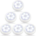 Svarog Motion Sensor Closet Lights,Indoor Motion Sensor Light Battery Powered Stair Lights Stick-Anywhere Wall Light Night Light for Bedroom, Cabinet,Kitchen,Hallway,Entrance (Cool White-6 Pack)