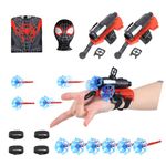 Halloween Spider Cosplay Web Shooters Toy for Kids,Superheros Wrist Launcher Toy, Cosplay Jumpsuit Costume