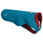 RUFFWEAR Stumptown Jacket, Overcoat for Dogs, Warm and Abrasion-resistant for Clear Cold Days, Metolius Blue, Medium