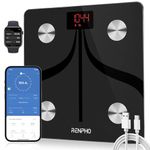 RENPHO Smart Body Fat Scales USB Rechargeable, Bathroom Scales for Body Weight High Precision Weighing Scale with Bluetooth Smart App, Body Composition Monitor for Body Fat, BMI, Muscle Mass, Elis 1