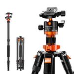 K&F Concept 67 inch Compact Camera Tripod, Lightweight Portable Aluminum Monopod Stand with Ball Head Quick Release Plate for Canon Nikon Sony DSLR Camera