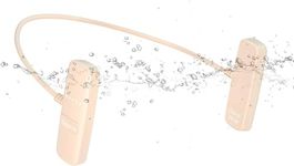 Bone Conduction Swimming Headphone, Underwater Music MP3 Player, IPX8 Waterproof Headphones Built in 8GB Memory Open Ear Earphones Wireless Bluetooth Headset for Swimming Diving (Ivory)