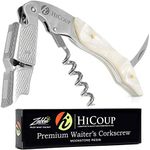 Hicoup Wine Opener - Professional Corkscrews for Wine Bottles w/Foil Cutter and Cap Remover - Manual Wine Key for Servers, Waiters, Bartenders and Home Use - Moonstone