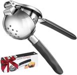 Lemon Squeezer, Sopito Stainless Steel Citrus Press Juicer Heavy Duty with Large Metal Squeezer Bowl for Seedless Juicing, Non-Slip Grip Design Manual Juicer