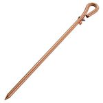 Portable Ground Rod - Copper Electrical Grounding Pin with Ground Wire Lug| Great for Electric Fences,Antennas,Satellite Dishes,Ground Post Pin,Tie Out Stake (Set of 1 Ground Pin)