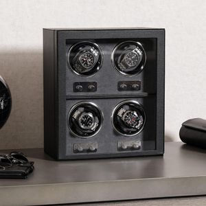 ROTHWELL 4 Watch Winder – Black Automatic Watch Storage Box