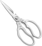 REXEZ Kitchen Scissors, Multi-Purpose Kitchen Shears, Heavy Duty Dishwasher Safe Food Scissors, Non Slip Stainless Steel Sharp Cooking Scissors for Kitchen, Chicken, Poultry, Fish, Meat, Herbs-Sliver