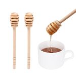 DESIOLE Wooden Honey Mixing Stirrer, 2Pcs 6 Inch Honey Dipper Sticks Honey Spoon